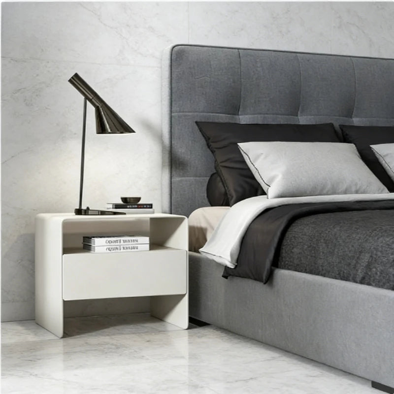 Modern Minimalist Bedside Table, Italian Designer Bedside Table, Luxurious Storage Cabinet, Suitable for Living Room and Bedroom