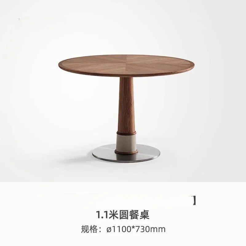 N19 Bamboo Dragonfly Black North American Imported Ash Wood Solid Wood round Dining Table Small Apartment Italian Minimalist Z