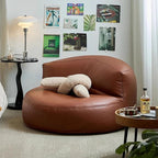 Lazy Sofas Living Room Single Sofa Modern Design Sofa for 1 Person Can Lie down Beanbag Tatami Thickened Leather Home Furniture