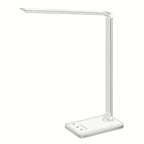 LED Metal Folding USB Desk Lamp, 5-Speed Dimming and Color Adjustment, Touch Reading Light, Eye Protection.