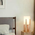 Chinese-inspired wooden floor lamp in a modern interior