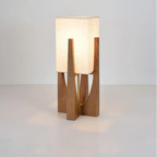 52 cm Chinese style wooden floor lamp in walnut color