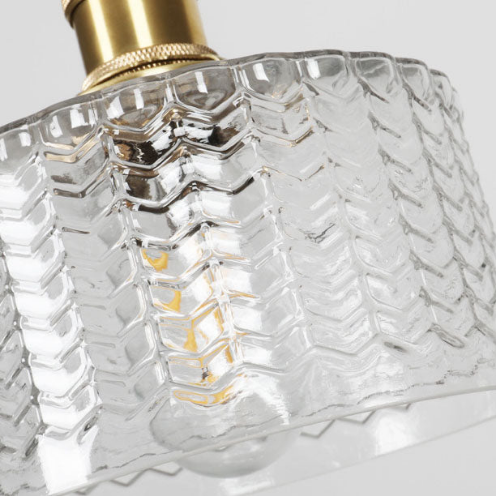 Clear glass globe detail on Japanese pendant light style F