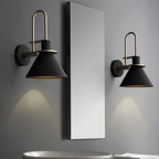 Colorful industrial wall sconce in a modern interior