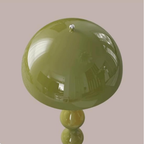 Close-up of cream mushroom floor lamp shade