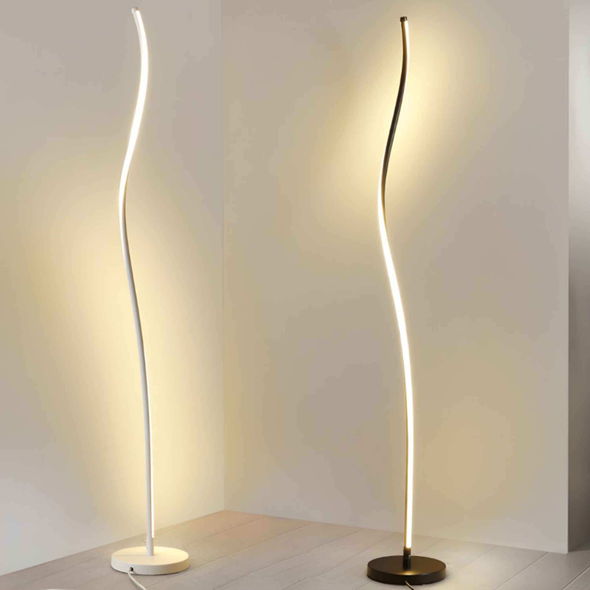 Colors of the modern curved LED floor lamp