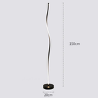 Modern curved LED floor lamp dimensions