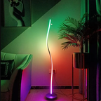 Curved LED floor lamp with rgb light