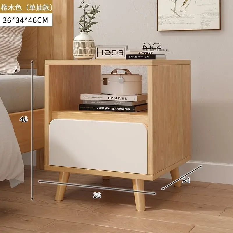 Bedside Table Nightstand Furniture Bedroom Storage Drawers Cabinet Wooden Modern Small End Side Tables Home Muebles Drawer Chest