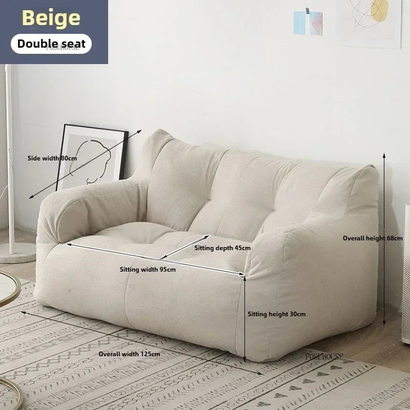 Ljylazy Linen Single Double Minimalist Sofa Leisure Bean Bag Chair Living Room Personality Puffs Sofa Creative Home Furniture