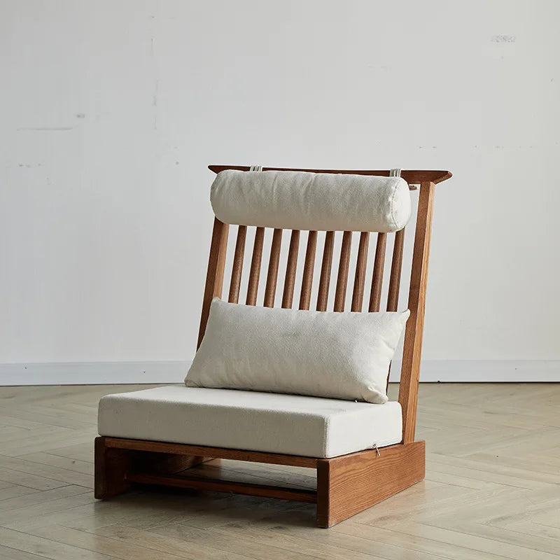 All Solid Wood Sofa Small Apartment Living Room Ash Wood Winter and Summer Single Household Balcony Leisure Chair