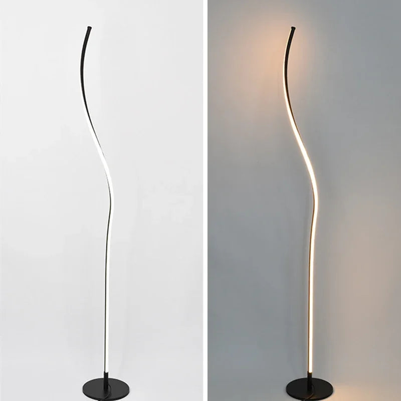 Black White LED Floor Lamp for Living Room Bedroom Bedside Sofa Side Wrought Iron Aluminum Lighting Home Decoration Accessories