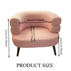 Simple Home Modern Nordic Style Single Sofa Chair with Black Metal Legs Soft Teddy Fleece for Living Room Bedroom Home Furniture