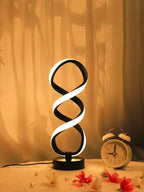 LED Ironwork High Legged Pleated Desk Lamp with USB Plug Three Color Stepless Dimming Bedside Touch Creative Bedroom Desk Lamp