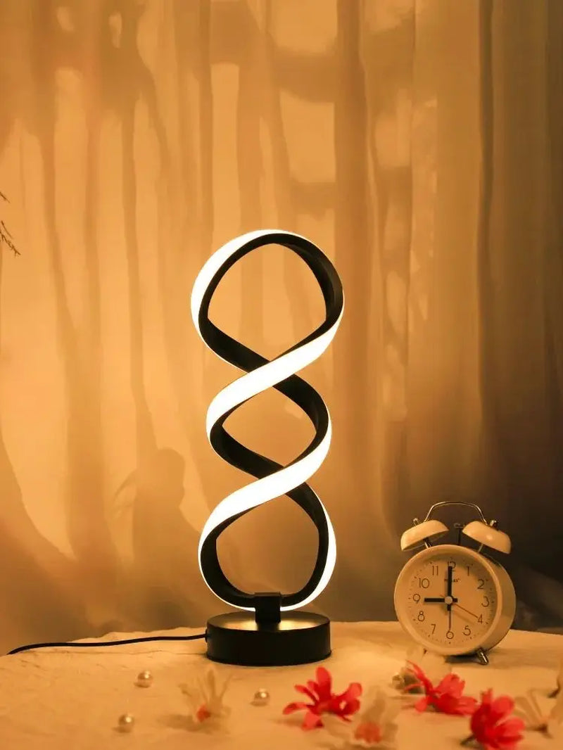 LED Ironwork High Legged Pleated Desk Lamp with USB Plug Three Color Stepless Dimming Bedside Touch Creative Bedroom Desk Lamp