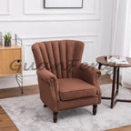 Tufted Armchair Velvet Lounge Wing Chair Fauteuil Salon Vintage Wingback Chair for Living Room Bedroo