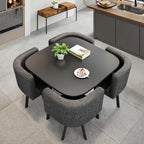Customer High Quality Luxury Dining Room Set with Wood Stone Table and Chair Smokeless Barbecue Restaurant Furniture