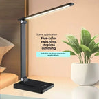 Eye Protection LED Desk Lamp - USB Rechargeable Dimmable Table Lamp for Student Reading Bedroom Bedside