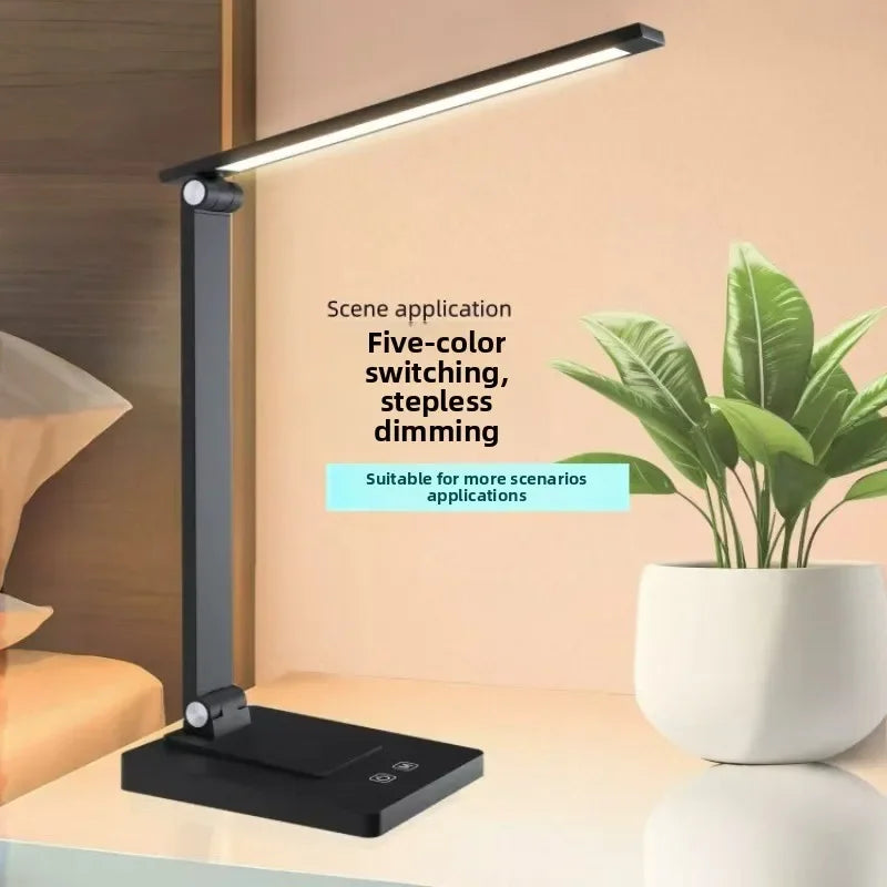 Eye Protection LED Desk Lamp - USB Rechargeable Dimmable Table Lamp for Student Reading Bedroom Bedside