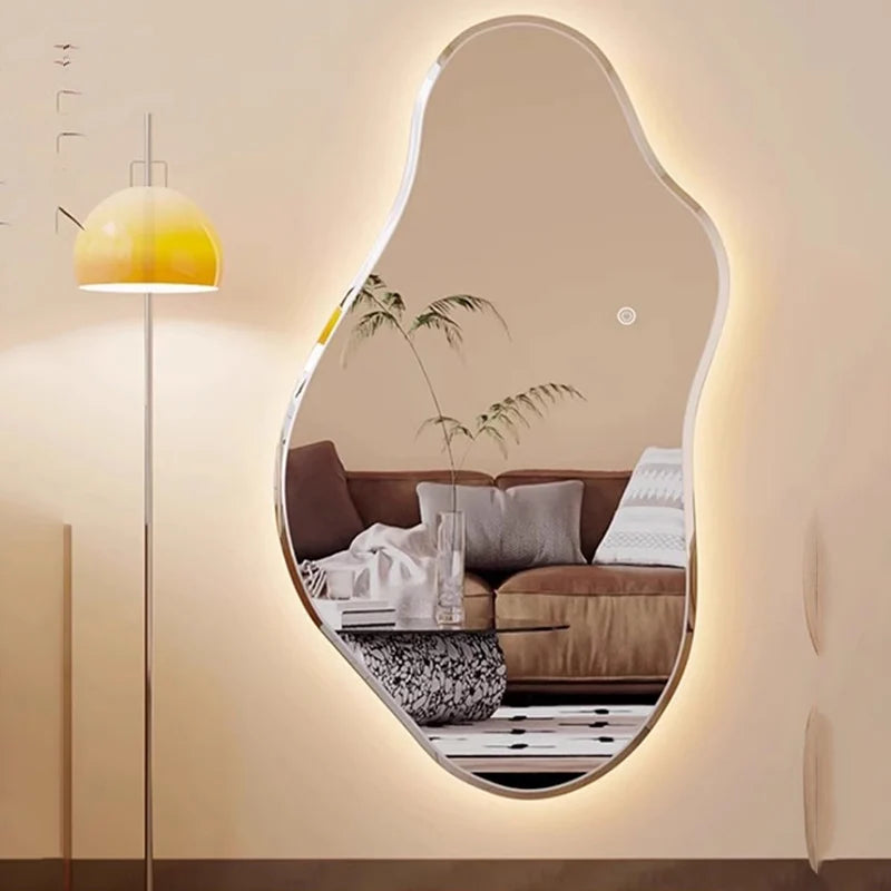 Wavy Wall Mirror Living Room Modern Decoration Aesthetic Mirror Funky Hanging Espelhos Home Decorations