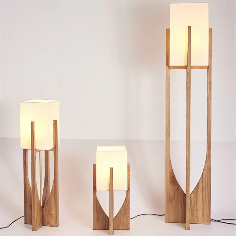 Japanese Style Quiet Wind Floor Lamp Living Room New Chinese Style Retro Homestay Hotel Bedroom Bedside Standing Table Lamp