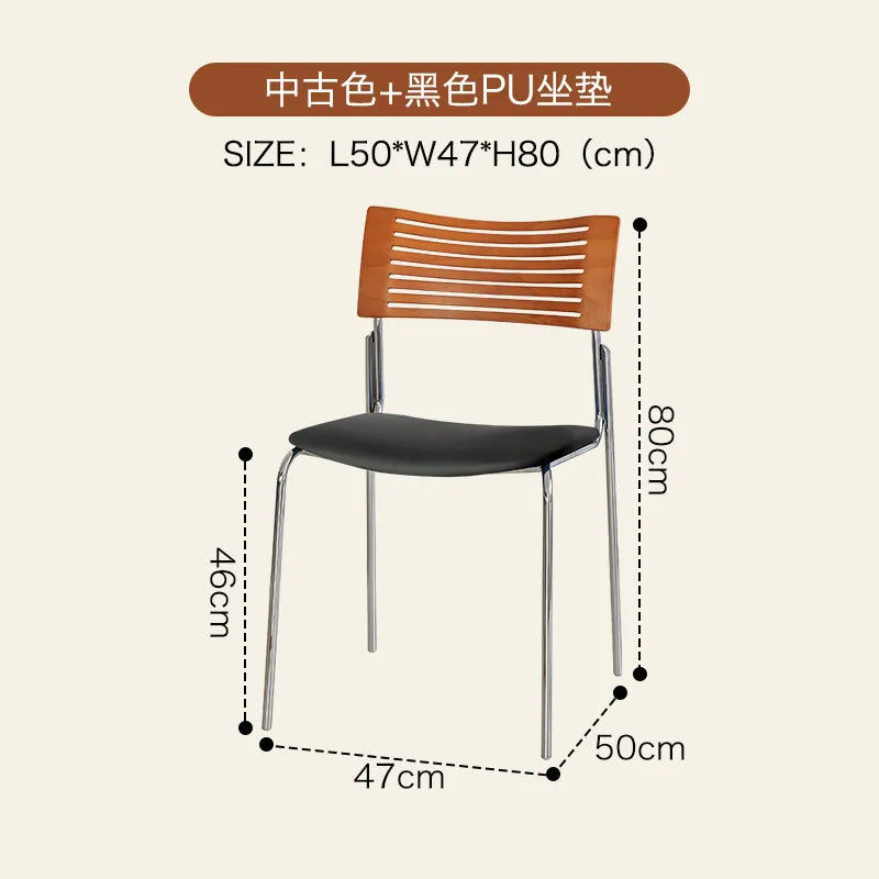 Modern Style Dining Chair Retro Solid Wood Armless Kitchen Seats Vintage Accent Chairs Rustic Decor Furniture