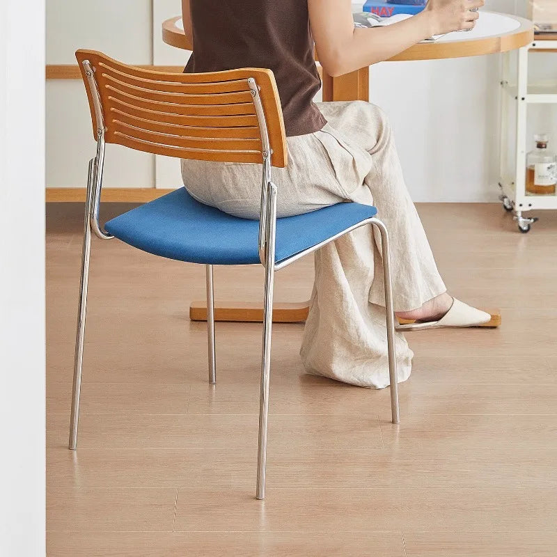 Modern Style Dining Chair Retro Solid Wood Armless Kitchen Seats Vintage Accent Chairs Rustic Decor Furniture