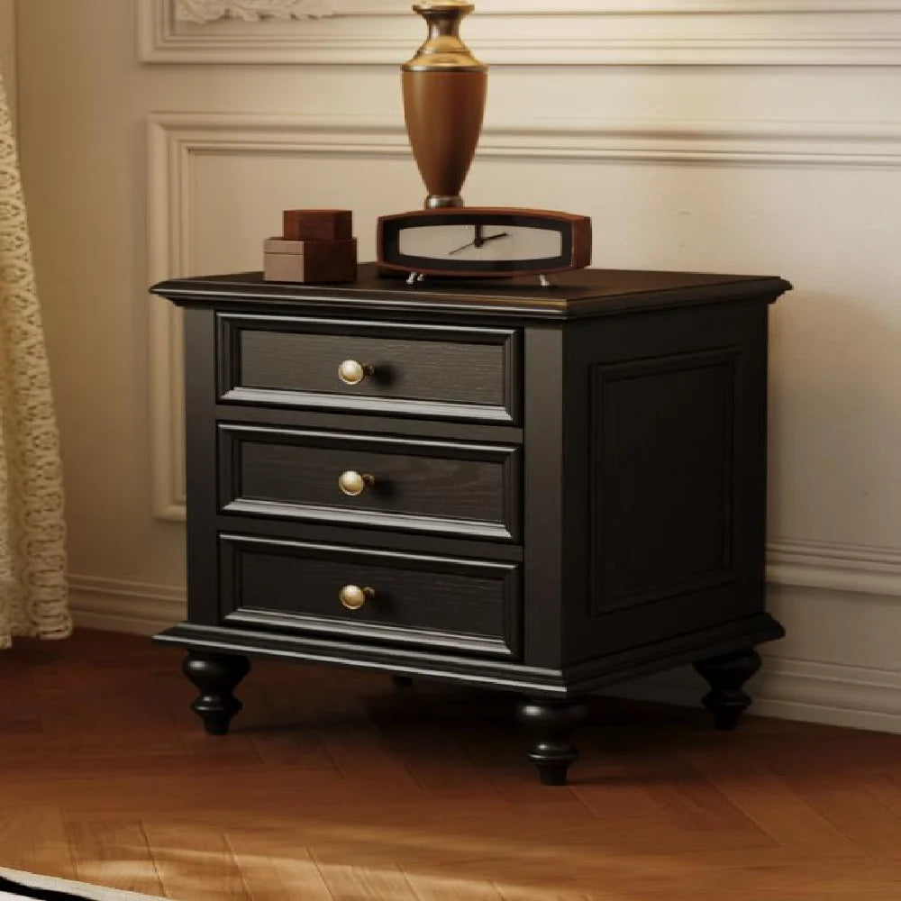 Premium Brown Oak Nightstand Modern Minimalist Style Stainless Steel Legs Drawer Storage Custom Furniture Option