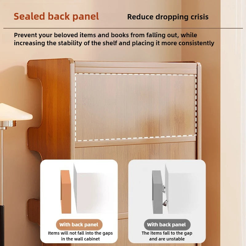Bookshelf Shelf Floor-To-Ceiling Bookcase Simple Living Room Locker Integrated Wall Multi-Layer Home Storage Display Cabinet