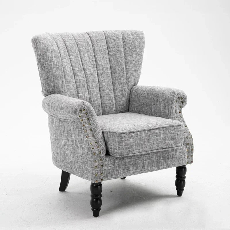 Tufted Armchair Velvet Lounge Wing Chair Fauteuil Salon Vintage Wingback Chair for Living Room Bedroo