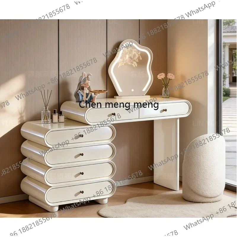 M45 Dresser, Chest, Integrated Italian Light Luxury Bedroom, Retractable Cream Style Small Makeup Table