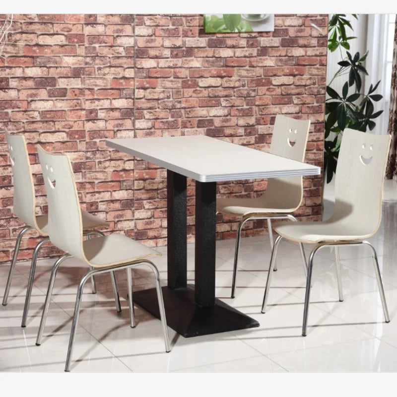 For Fast Food Restaurant Dining Table and Chair Set for Breakfast Snack Burger Milk Tea Shop High End Catering Staff Canteen