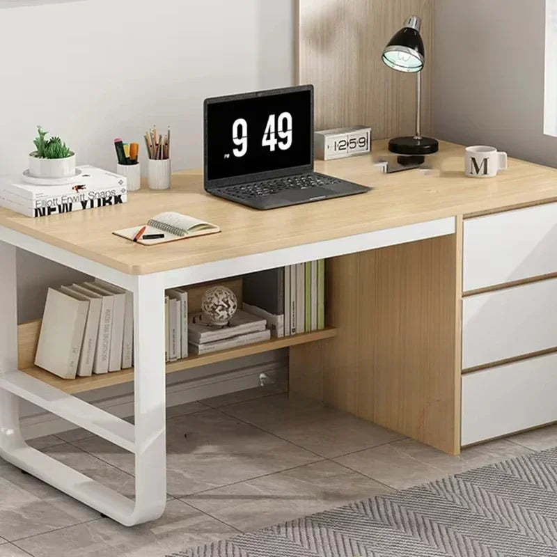 Office Desk, Computer Desk, Multi-Layer Solid Wood Board, Multiple Sizes Available, Suitable for Study and Office