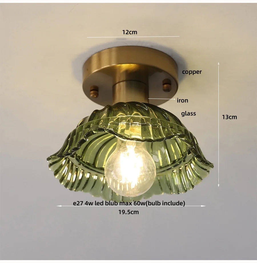 Flush Mount LED Ceiling Light Fixture Bathroom Kitchen Bedroom White Peace Dove Copper Tiffany Glass Plafond Lamp Lamparas