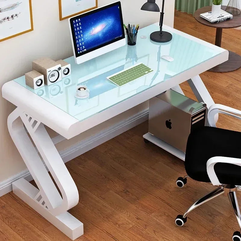 For Tempered Glass Computer Game Desk Computer Desk Student Study/Office Desk 1 Person with 2 People