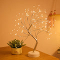LED Birch Tabletop Bonsai Tree Night Light Christmas Decorate Lamp 8Modes Usb/Battery Bedside Room Decorative Fairy for Room