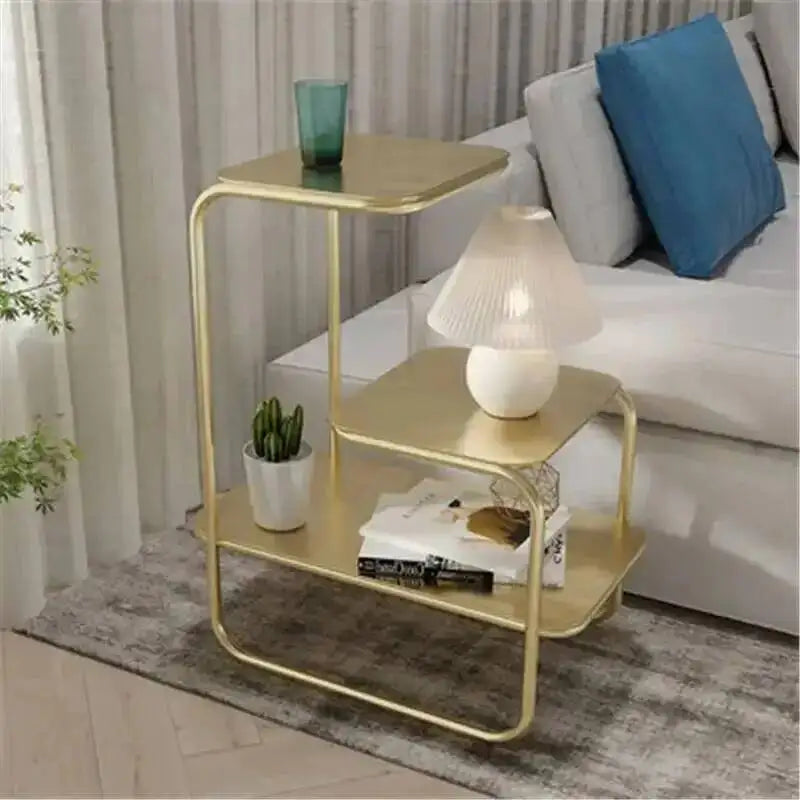 Light Luxury Sofa Side Table Simple Modern Bedside Coffee Tables Center Wrought Iron Living Room Balcony Nordic Furniture