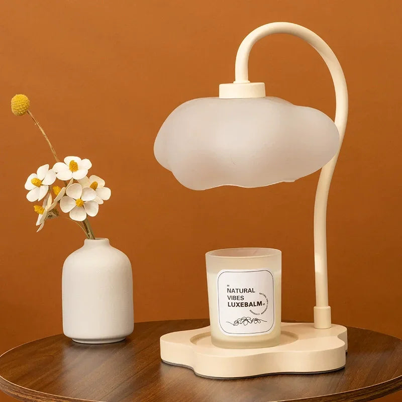 Creative Cloud-Shaped Wax Melt Lamp with Timer Aromatherapy Night Light Scented Candle Warmer Stylish Desk Table Lamp for Home