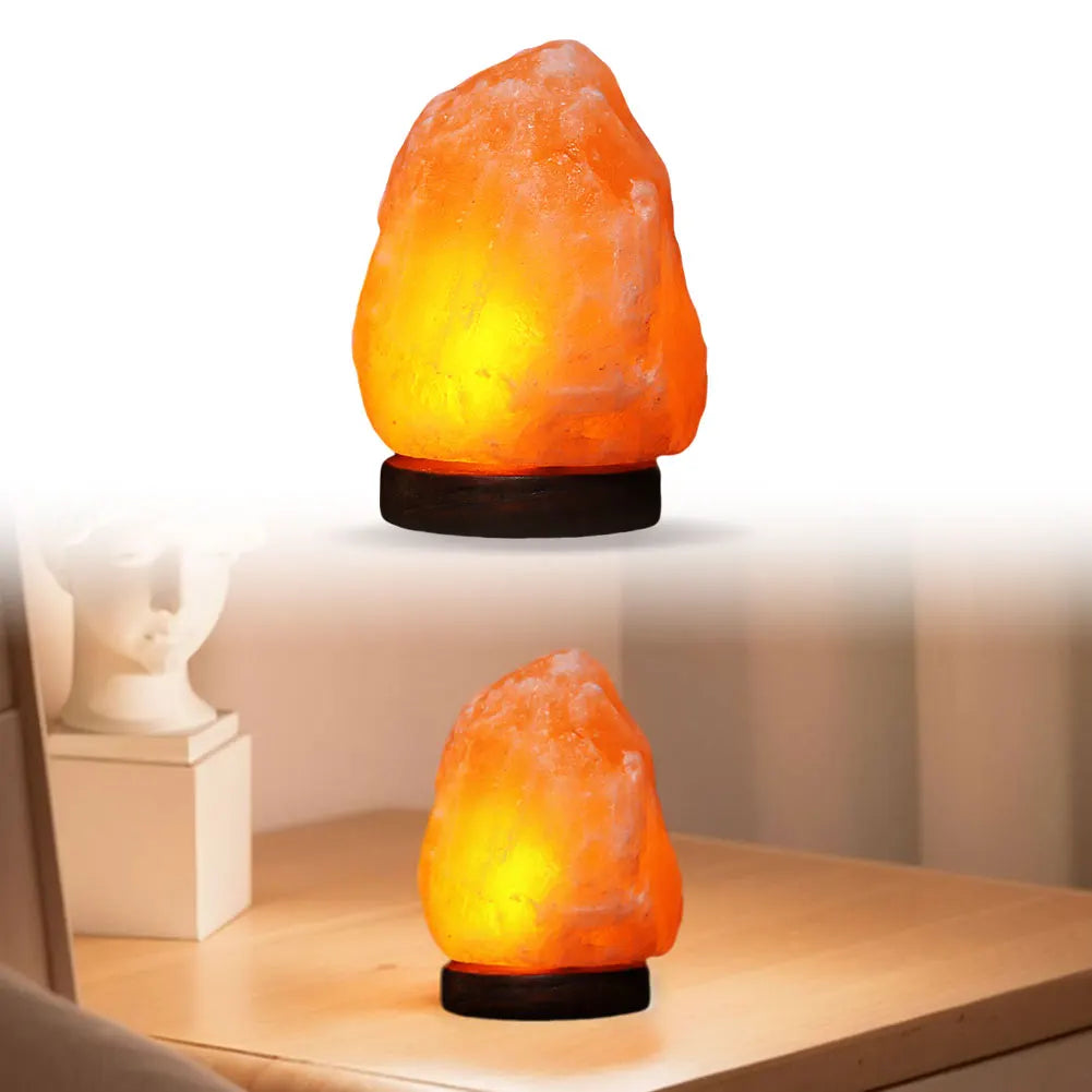 Himalayan Salt Lamp LED Night Light with Base Crystal Salt Rock Lamp LED Atmosphere Lamp Home Bedroom Decoration