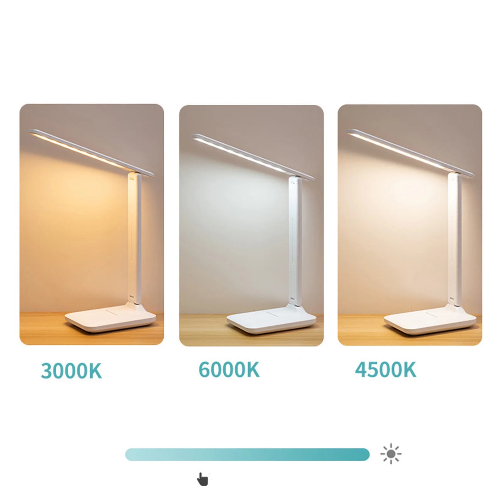 ZK40 Table Lamp Eye Protection Touch Dimming Plug in 180 Degree Flip Folding Stand Design LED Learning Desk Lamp