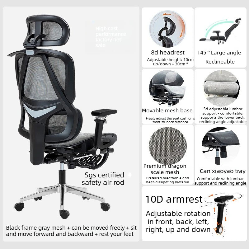 Ergonomic Chair Office Gaming Comfortable Adjustable Armrest Office Chair Relaxing Recline Chaises De Bureau Furniture