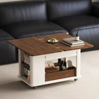 Solid Wood Sofa Trolley Simple Living Room Multi-Functional Mobile Folding Small Apartment Tea Table Antique Household Coffee Ta