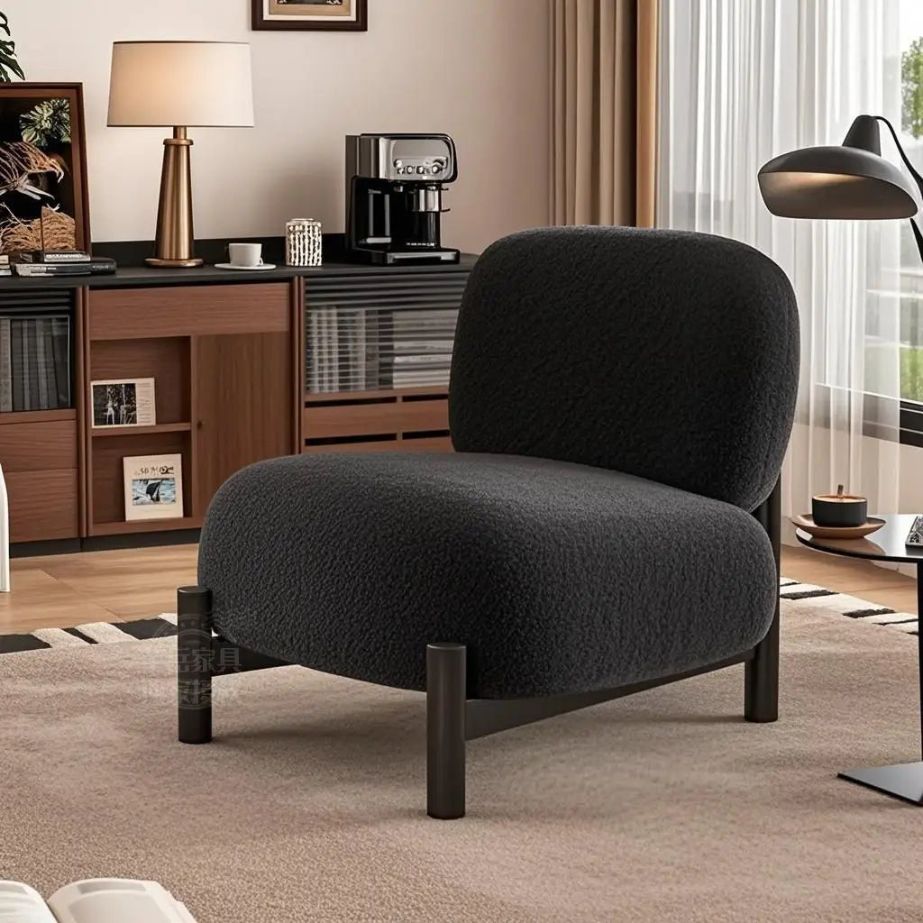 Modern Minimalist Accent Chair Cream Style Single Sofa Chair Luxury Lounge Armchair for Living Room Balcony Bedroom Decor