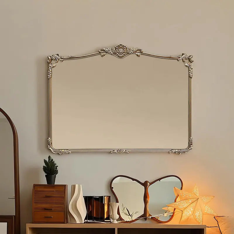 Modern Decoration Mirror Decor Unbreakable Metal Desk Makeup Wall Mirror Decor Art Bedroom Standing Espejos Vintage Home Decor