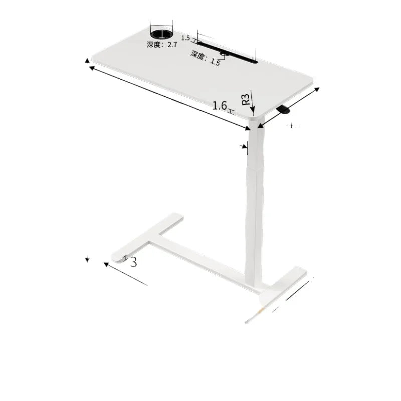 Air-Powered Lifting Bed Side Computer Desk Home Bedroom Simple Student Writing Desk Mobile Sofa Folding Desk Office Furniture