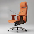 High-Back Genuine Leather Executive Swivel Chair - Ergonomic Office Desk Chair for Prolonged Sitting Home & Business Use JT40