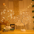 LED Birch Tabletop Bonsai Tree Night Light Christmas Decorate Lamp 8Modes Usb/Battery Bedside Room Decorative Fairy for Room