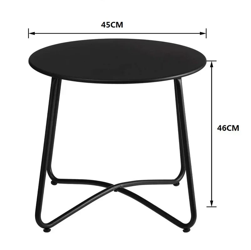 Anti-Rust Iron round Side Table - Suitable for Living Room Sofa, Bedroom Bedside & Outdoor Patio, Modern Design for Balcony & Ho