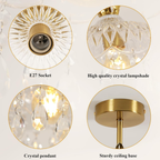 Close-up of the glass shade pendant light details