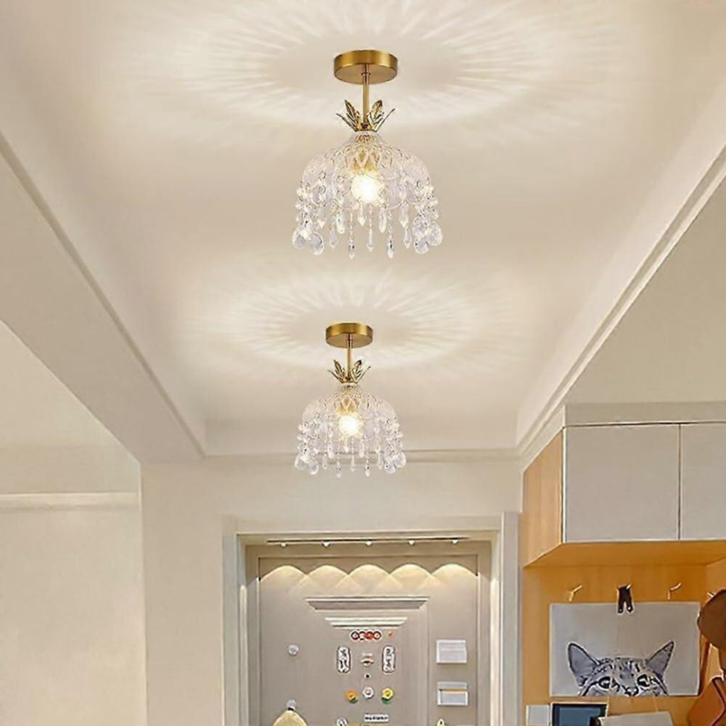 Dome pendant light in a modern entryway